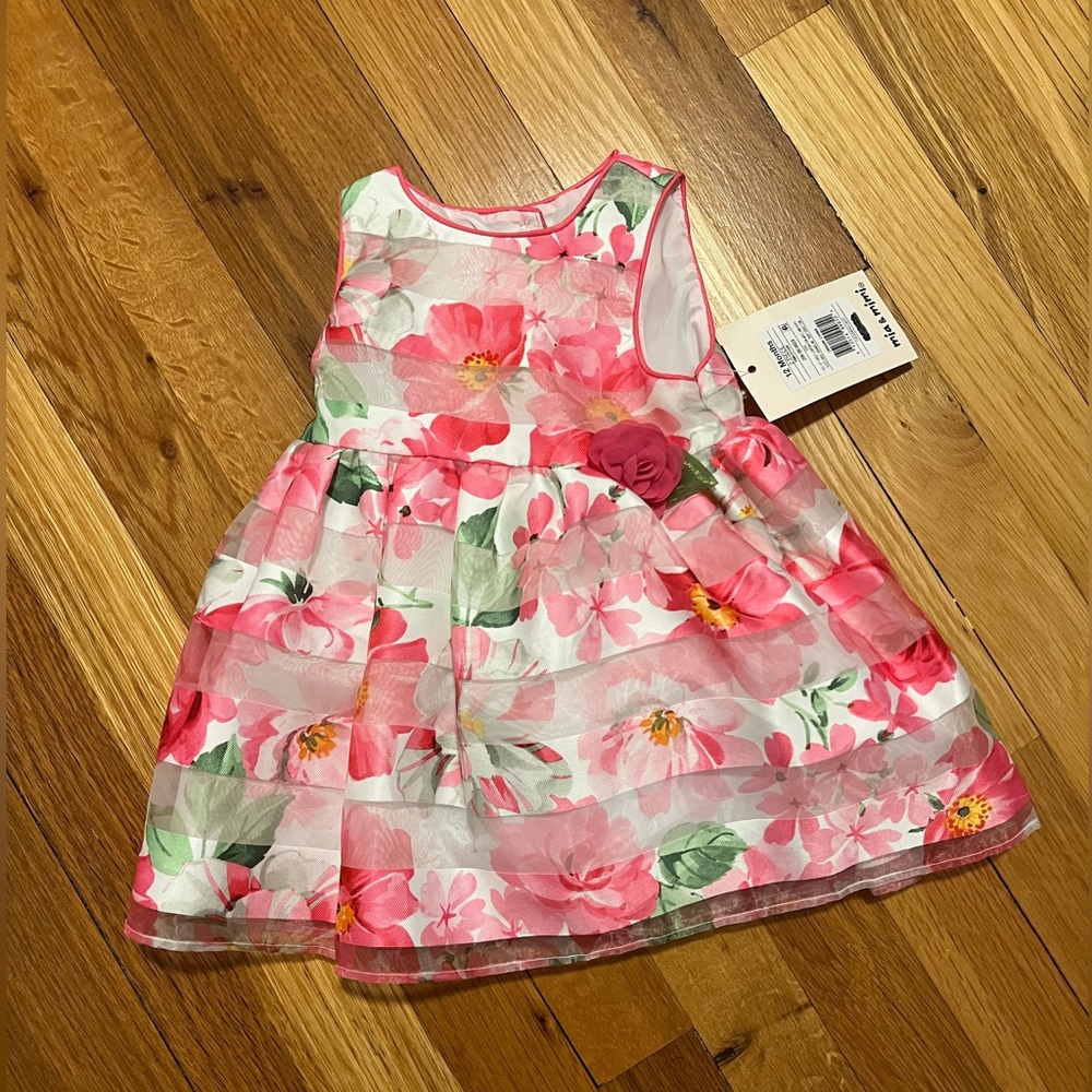Mia & Mimi Pink Floral Dress 12M